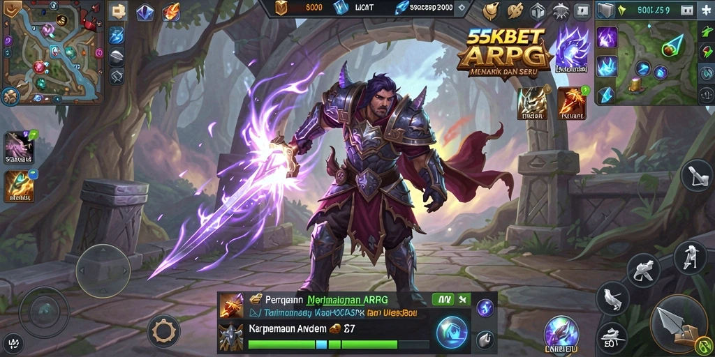 Screenshot 55KBET menampilkan aksi seru dalam permainan ARPG.