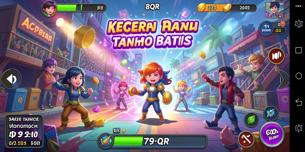 Tampilan gameplay seru dalam 8QR, penuh warna dan tantangan.