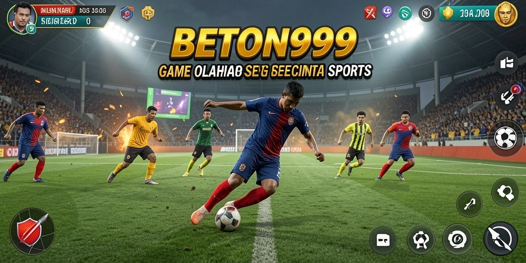 Screenshot utama BETON999 menampilkan aksi seru dalam permainan olahraga.