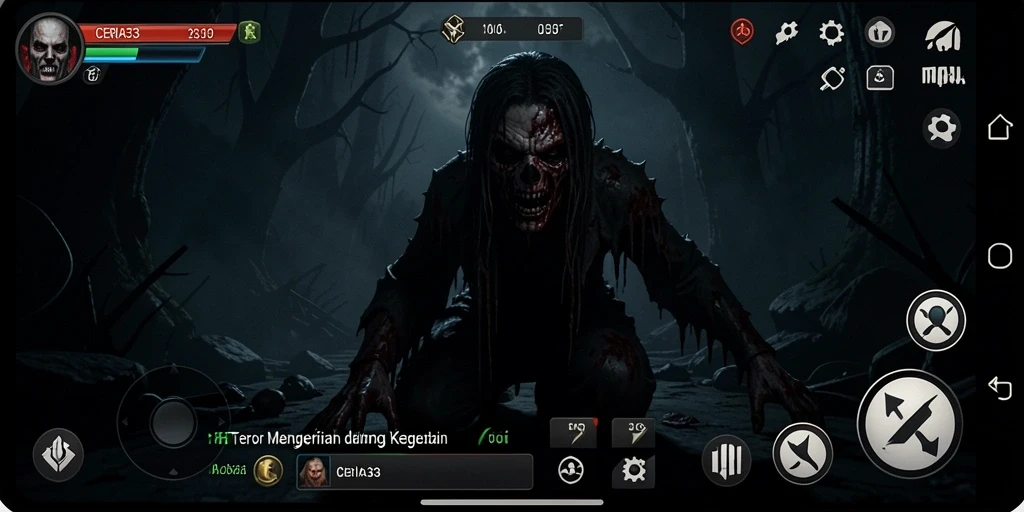 Gameplay menyeramkan dengan suasana mencekam di dalam game.