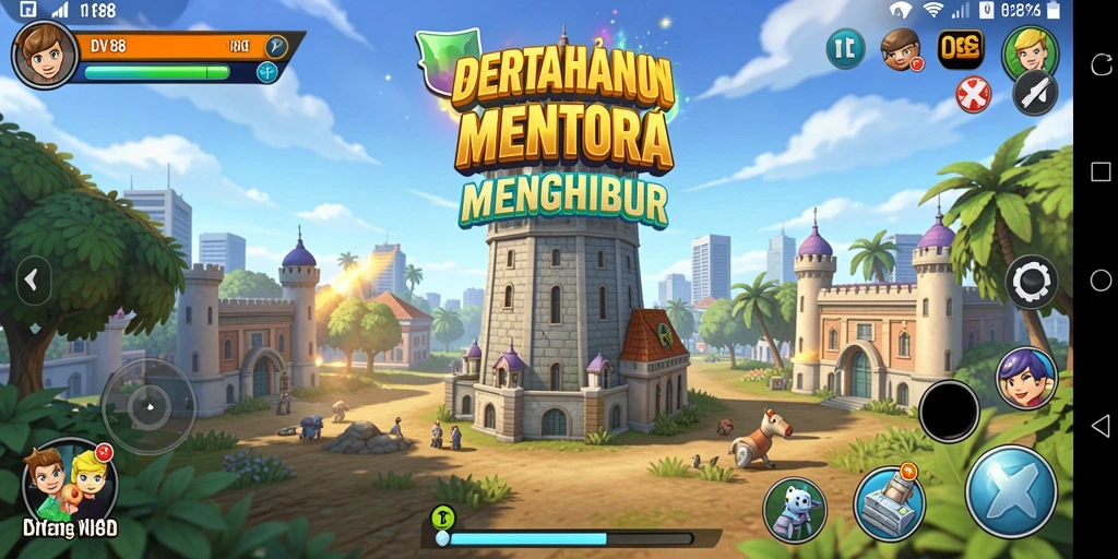 Tangkapan layar gameplay <strong>DV188</strong> menampilkan aksi menara pertahanan yang mendebarkan.