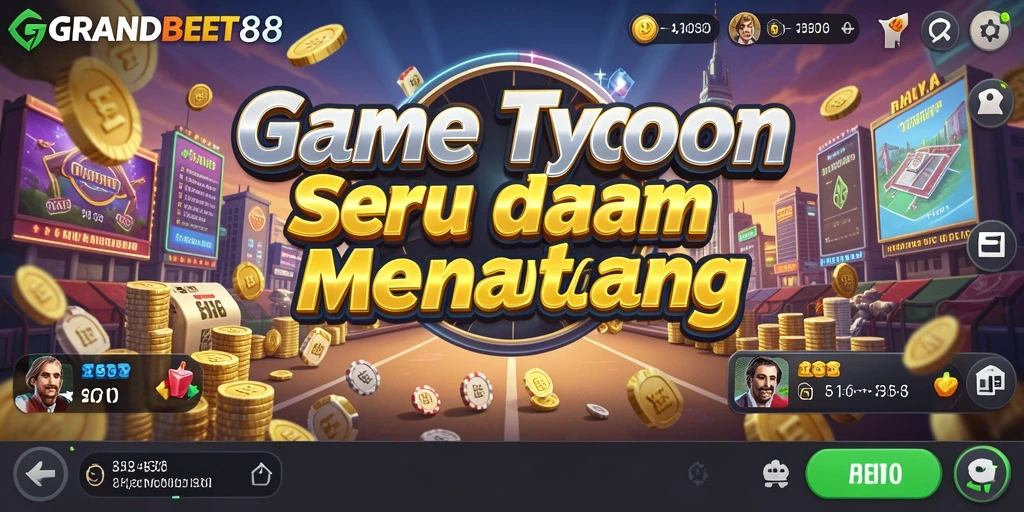 Tampilan gameplay menarik dari GRANDBET88 dengan elemen Tycoon.