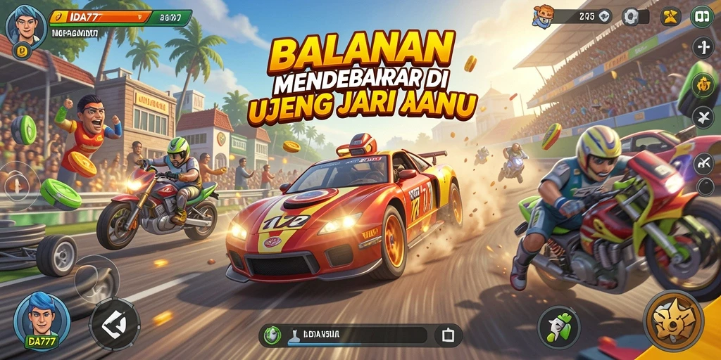 Screenshot gameplay IDA777 menampilkan adrenalin balapan yang intens.