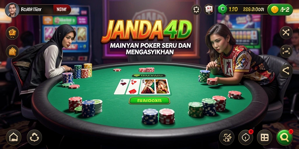 Tampilan antarmuka JANDA4D saat bermain poker online.