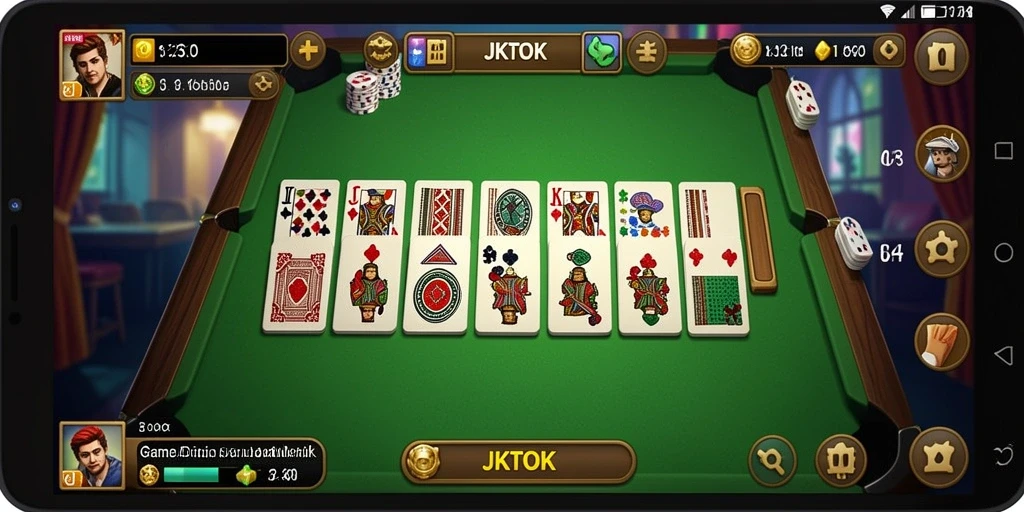 Screenshot utama JKTOK menampilkan gameplay Domino yang seru dan menarik.