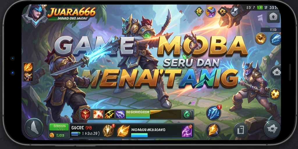 Tampilan seru dari gameplay MOBA JUARA666 yang menegangkan.