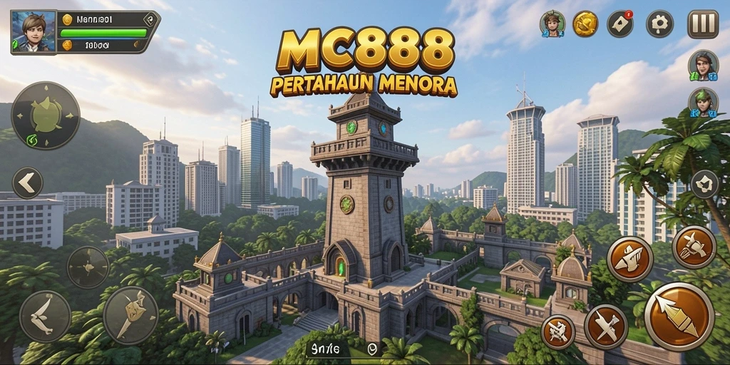 Tampilan gameplay menakjubkan dari MC888 dengan strategi Tower Defense yang menarik.