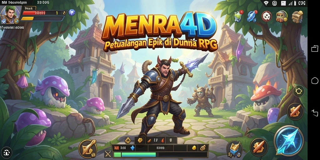Tangkapan layar <strong>MENARA4D</strong> menampilkan aksi seru dalam petualangan RPG.
