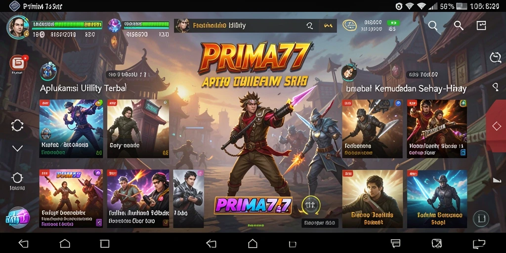 Tampilan antarmuka aplikasi PRIMA77 yang sederhana dan menarik.