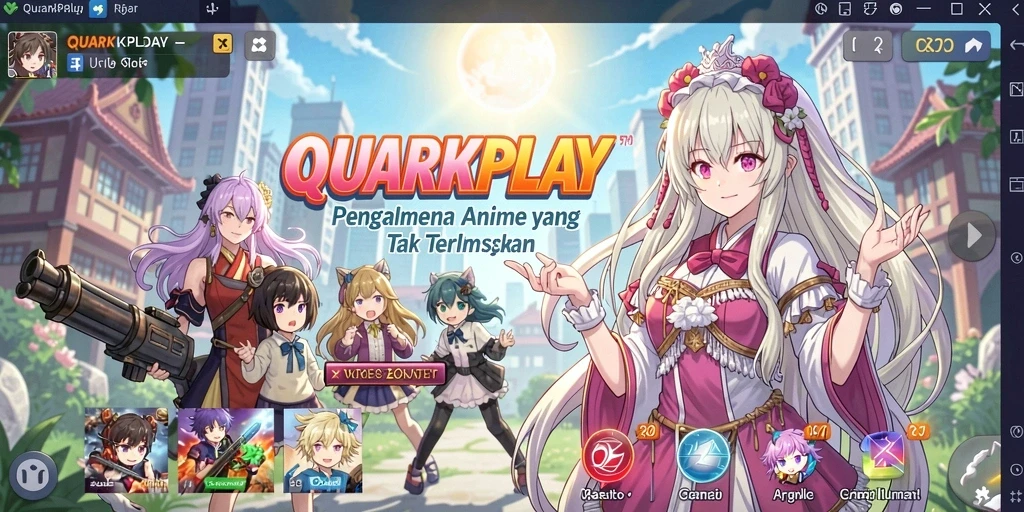 Screenshot gameplay menunjukkan aksi karakter anime yang dinamis.
