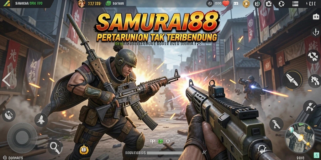 Screenshot <strong>SAMURAI88</strong> menampilkan aksi tembak-menembak yang mendebarkan.