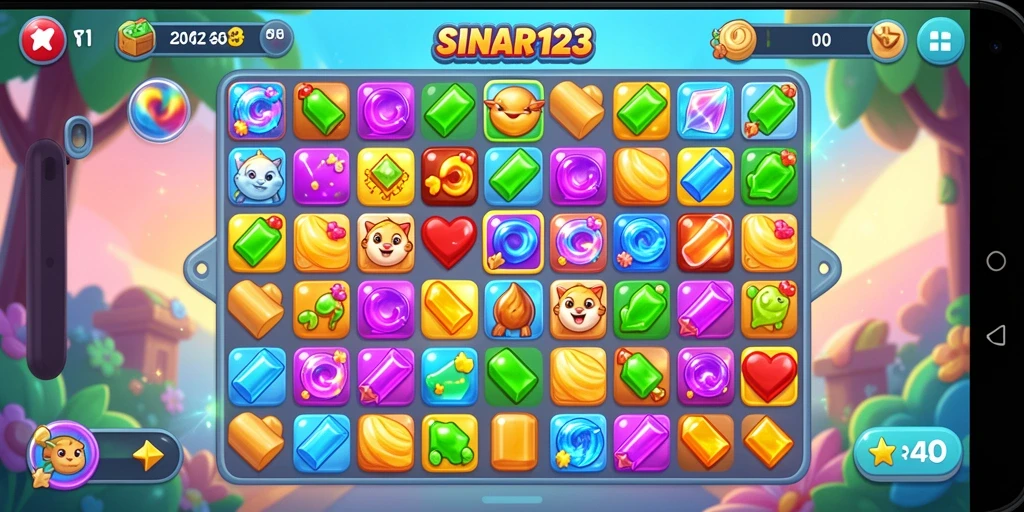 Tampilan gameplay SINAR123 yang penuh warna dan menantang.