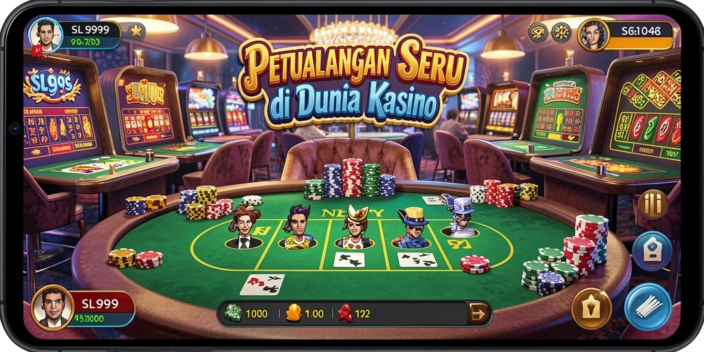 Screenshot gameplay SL999 menampilkan suasana Kasino yang mengasyikkan.