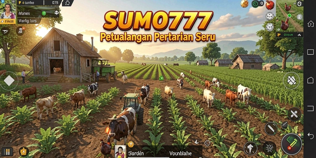 Tampilan gameplay SUMO777 yang menarik saat bertani.