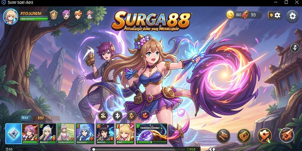 Tampilan fokus gameplay dengan karakter Anime yang hidup.