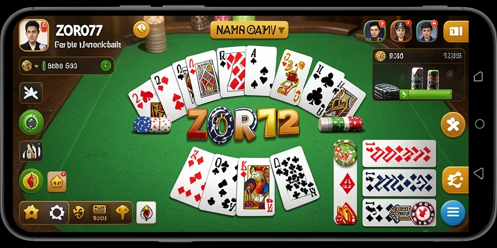 Screenshot gameplay ZORO77 yang penuh aksi Gaple.